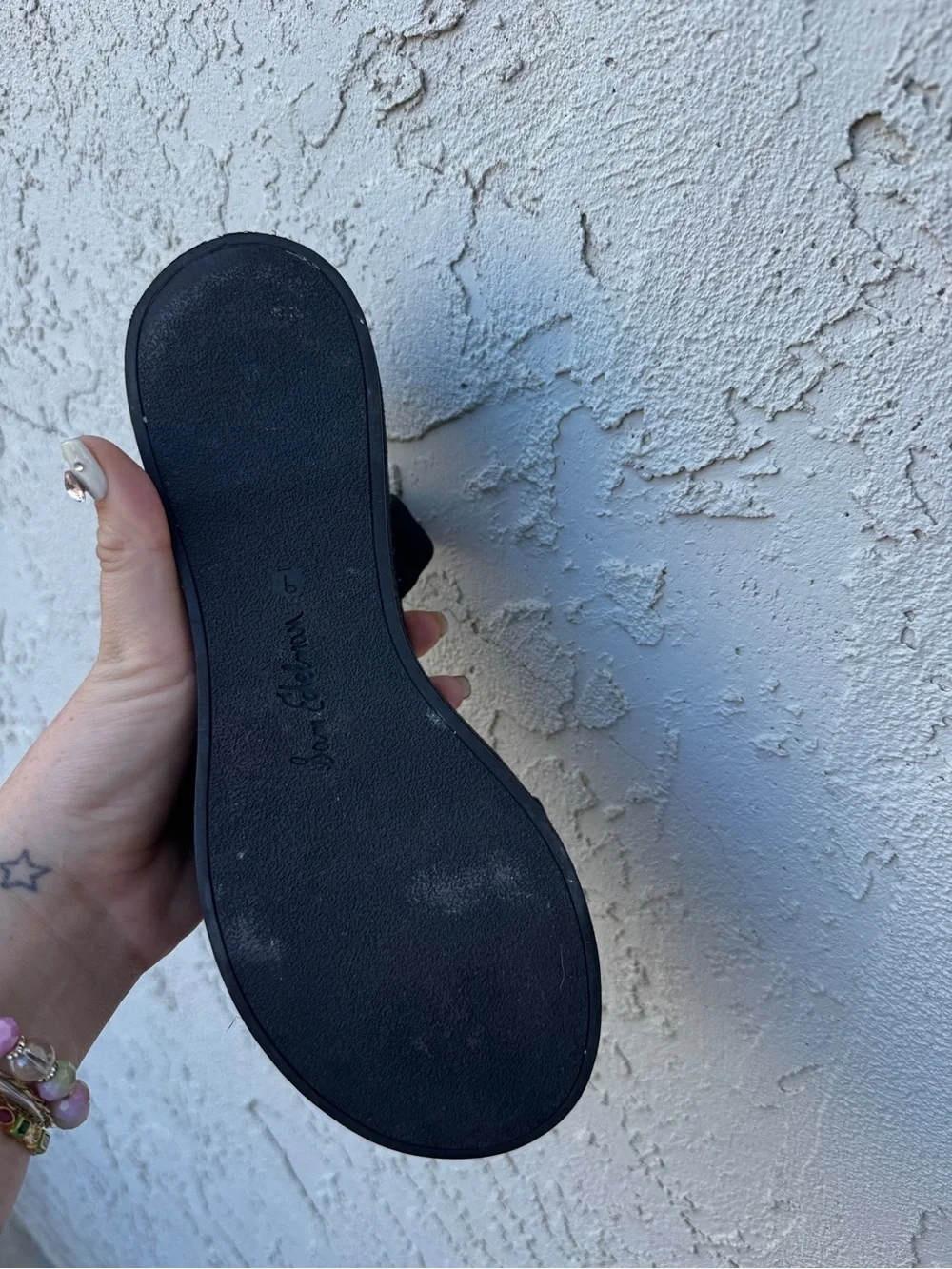 Sam Edelman Black Suede Platform Sandals with Ankle Buckle